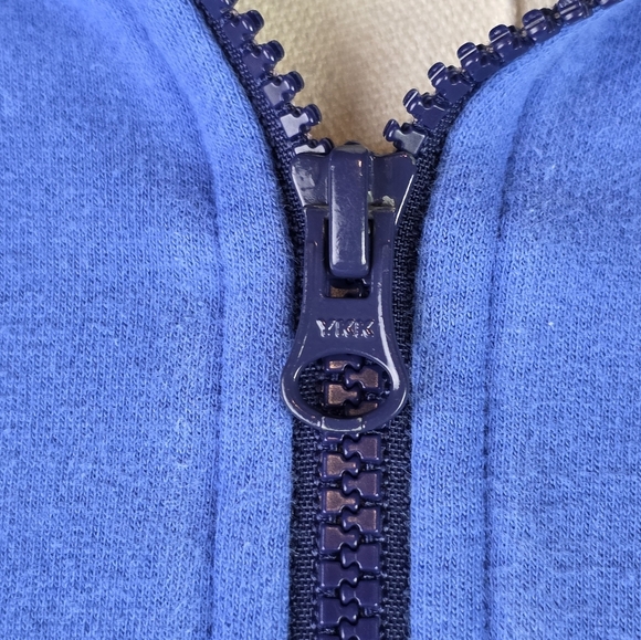 The North Face Blue Full Zip Hoodie L Pink Drawstring Stripe Trim Womens - Picture 3 of 9